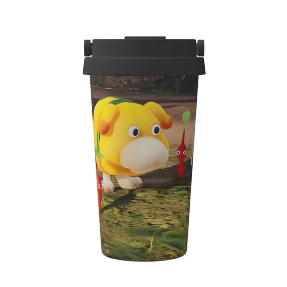 Saiise Pikmin Print Travel Coffee Mug 16oz,Insulated Coffee Mug to Go,Reusable Coffee Travel Mug with Seal Lid,Vacuum Stainless Steel Coffee Cups for Hot/Ice Coffee Tea