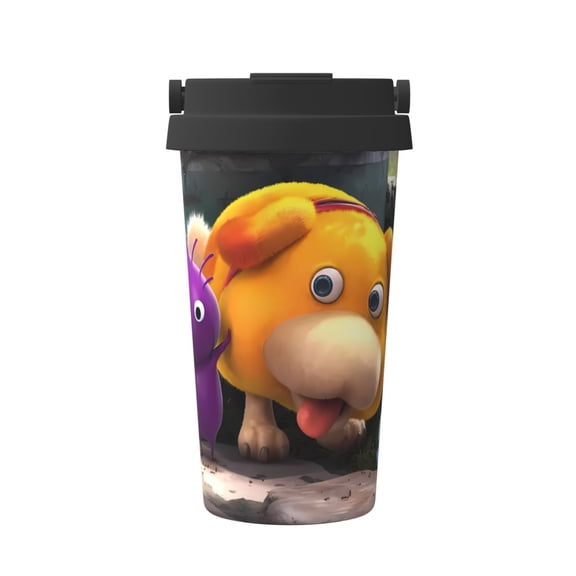 Saiise Pikmin Print Travel Coffee Mug 16oz,Insulated Coffee Mug to Go,Reusable Coffee Travel Mug with Seal Lid,Vacuum Stainless Steel Coffee Cups for Hot/Ice Coffee Tea