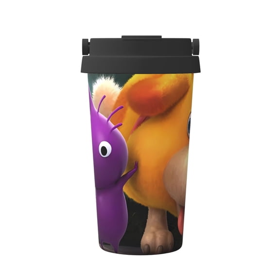 Saiise Pikmin Print Travel Coffee Mug 16oz,Insulated Coffee Mug to Go,Reusable Coffee Travel Mug with Seal Lid,Vacuum Stainless Steel Coffee Cups for Hot/Ice Coffee Tea