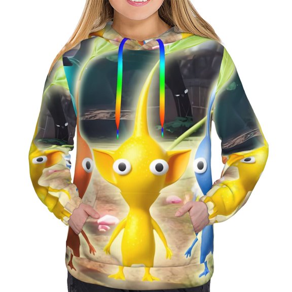 Saiise Pikmin Women's Hoodies Long Sleeve Sweatshirts Drawstring Pullover Tops with Pocket Casual Loose-XX-Large