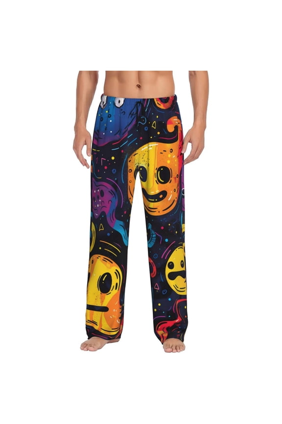 Playful Ghosts Night Sky Print Mens Pajama Pants for Men,Mens Lounge Pants,Funny Gifts for Men,Men's Pajama Bottoms-Small