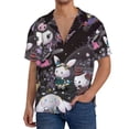 thumbnail image 1 of Saiise Sanrio A Mens Front Pocket Hawaiian Shirts Casual Floral Shirts Short Sleeve Button Down Beach Tropical Shirts, 1 of 6