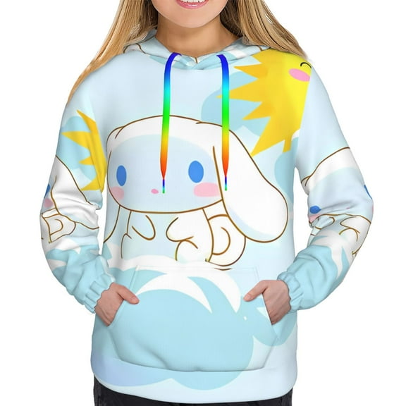 Saiise Sanrio Ag Women's Hoodies Long Sleeve Sweatshirts Drawstring Pullover Tops with Pocket Casual Loose-Medium