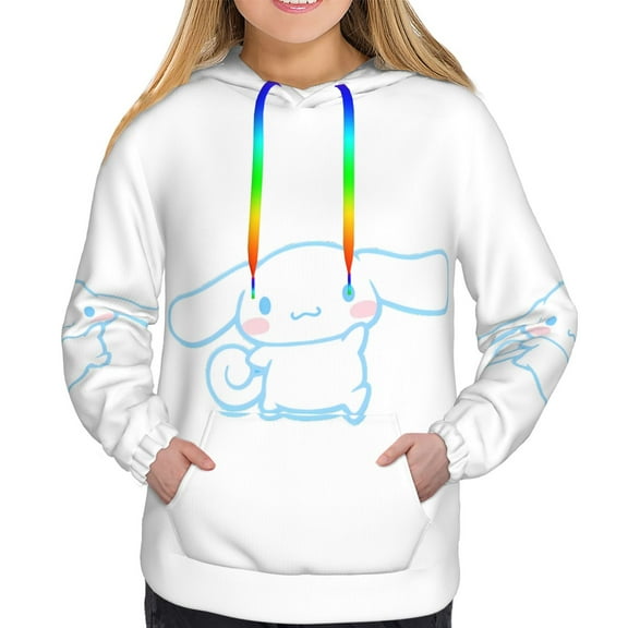 Saiise Sanrio Ah Women's Hoodies Long Sleeve Sweatshirts Drawstring Pullover Tops with Pocket Casual Loose-Large