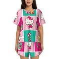 thumbnail image 1 of Saiise Sanrio Bd Pajamas Sets for Women Soft Short-Sleeved Pjs with Lounge Shorts Two Piece Sleepwear S-4XL, 1 of 7