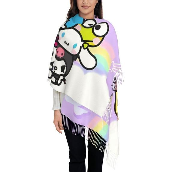 Saiise Sanrio Bj Fall Winter Scarfs for Women,Fashion Women Scarf,Warm Soft Shawls and Wraps,Long Blanket Scarf