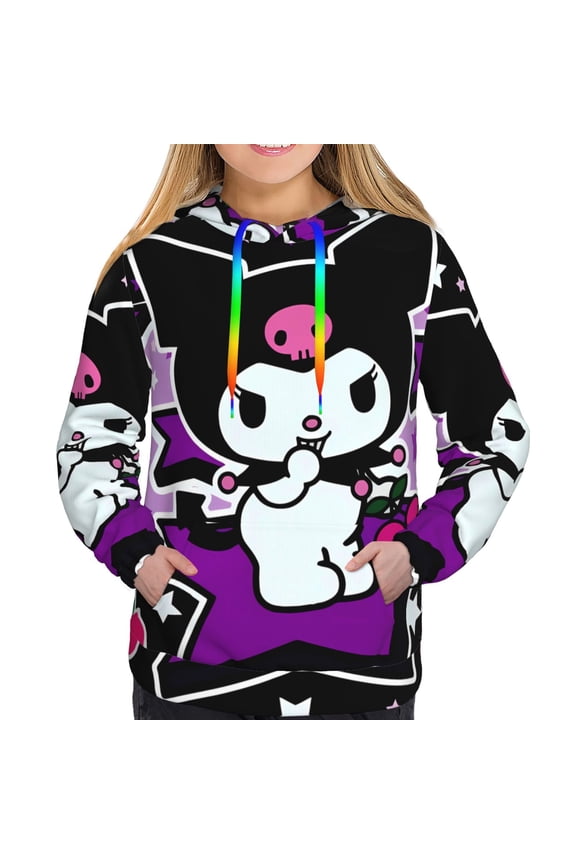 Sanrio Bl Women's Hoodies Long Sleeve Sweatshirts Drawstring Pullover Tops with Pocket Casual Loose-