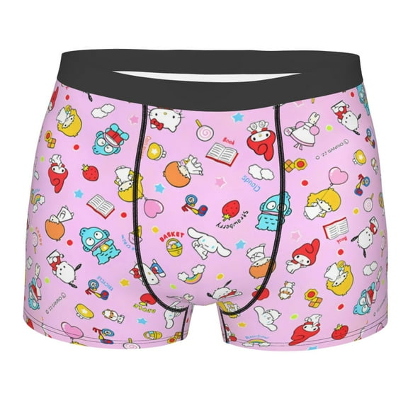 Saiise Sanrio Bw Men's Underwear Boxer Briefs Cotton Trunks Short Leg Underwear (S-XXL)