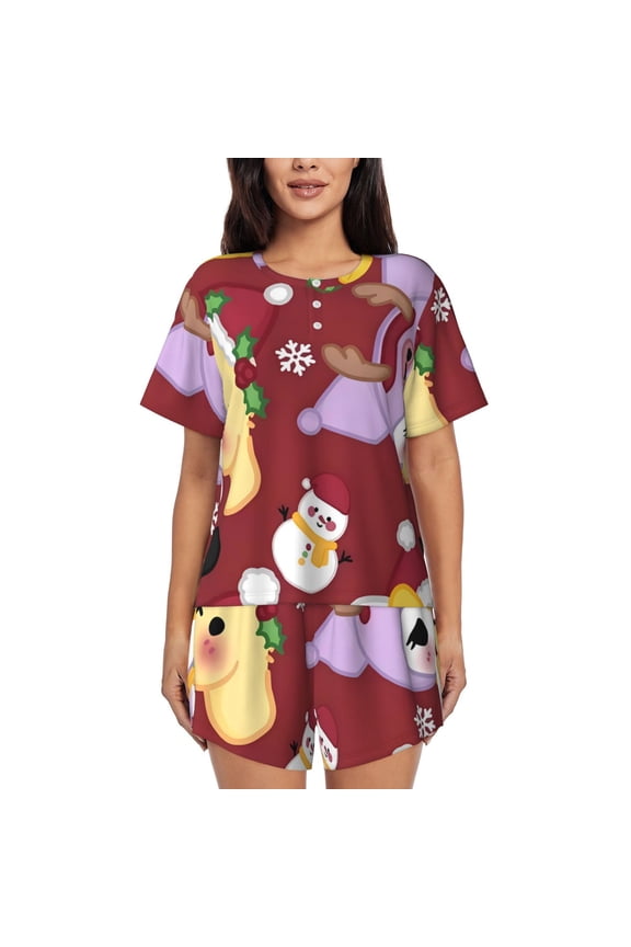Sanrio Cb Pajamas Sets for Women Soft Short-Sleeved Pjs with Lounge Shorts Two Piece Sleepwear S-4XL