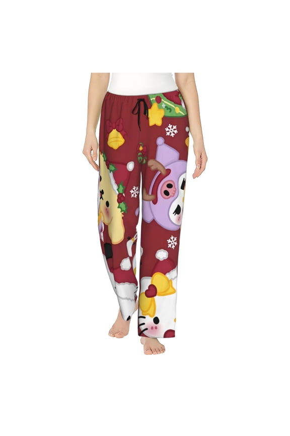 Sanrio Cb Womens Pama Pants Stretch Comfy Lounge Pants Drawstring Sleep Bottoms with Pockets