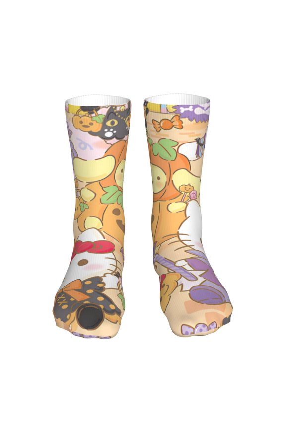 Sanrio Funny Socks Men Women Adults Novelty Graphic Crew Tube Socks Crazy Design Casual Dress Socks for Sports,Running,Travel