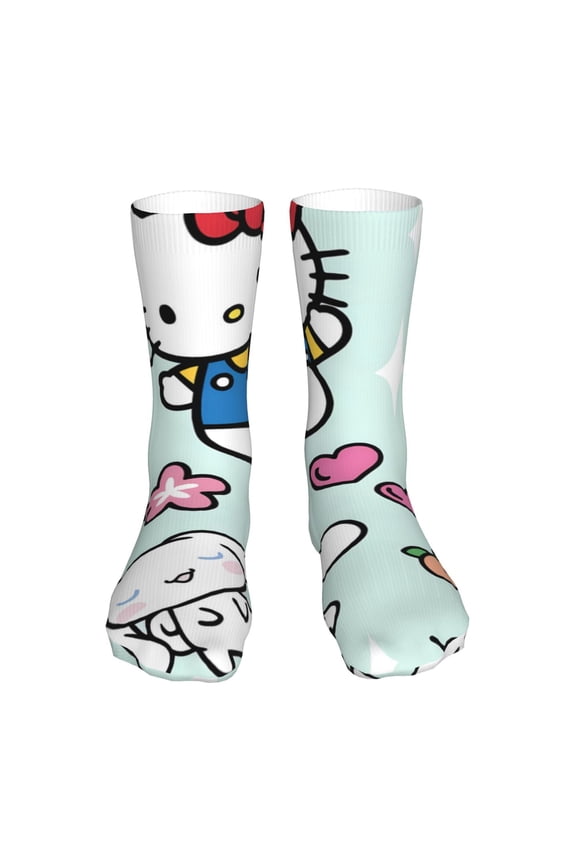 Sanrio Funny Socks Men Women Adults Novelty Graphic Crew Tube Socks Crazy Design Casual Dress Socks for Sports,Running,Travel