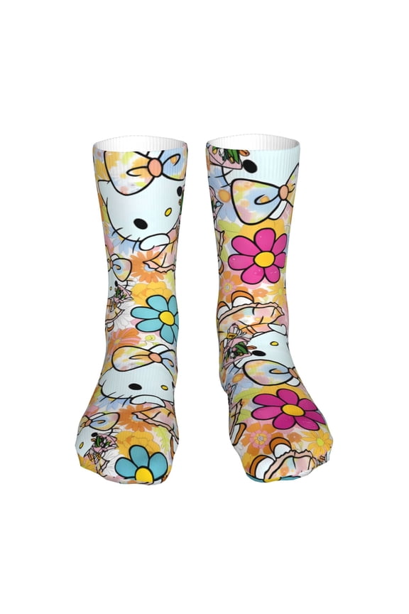 Sanrio Funny Socks Men Women Adults Novelty Graphic Crew Tube Socks Crazy Design Casual Dress Socks for Sports,Running,Travel
