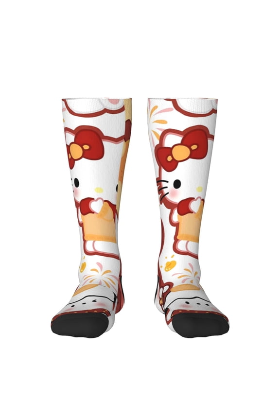 Sanrio K Funny Socks Men Women Boys Kids Adults Novelty Graphic Crew Tube Socks Crazy Design Casual Dress Socks for Sports,Running,Travel