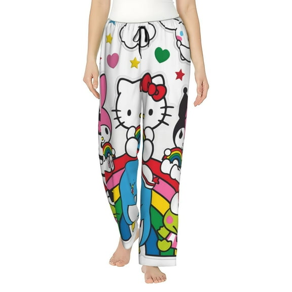 Saiise Sanrio P Womens Pama Pants Stretch Comfy Lounge Pants Drawstring Sleep Bottoms with Pockets