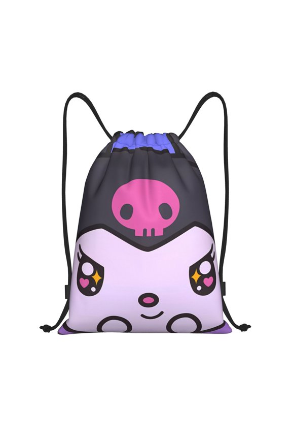 Sanrio Print Drawstring Backpack String Bag Sackpack Cinch Water Resistant for Gym Shopping Sport Yoga