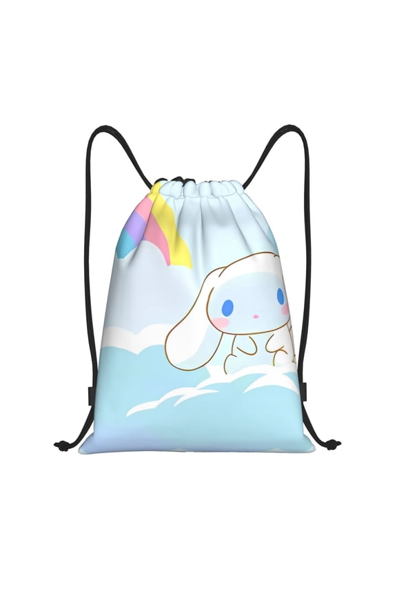 Sanrio Print Drawstring Backpack String Bag Sackpack Cinch Water Resistant for Gym Shopping Sport Yoga