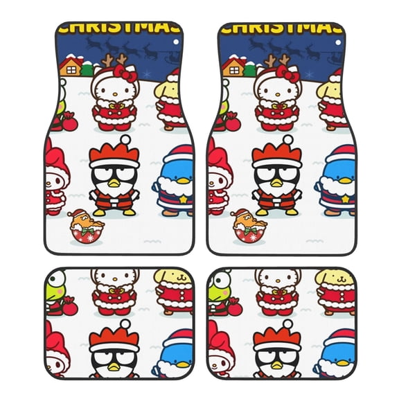Saiise Sanrio Print Universal Fit Carpet Floor Mats For SUV,Vans,Sedans,Trucks,Set of 4pcs