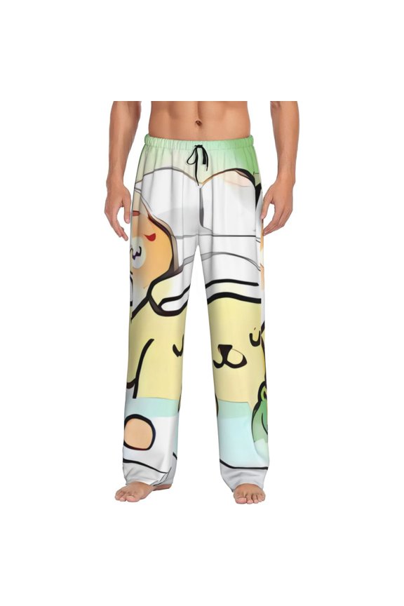 Sanrio U Print Mens Pama Pants for Men,Mens Lounge Pants,Funny Gifts for Men,Men's Pama Bottoms