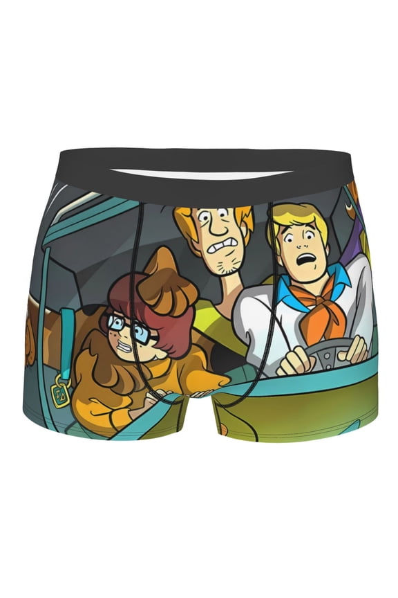 Scooby-Doo Aw Men's Underwear Boxer Briefs Cotton Trunks Short Leg Underwear (S-XXL)