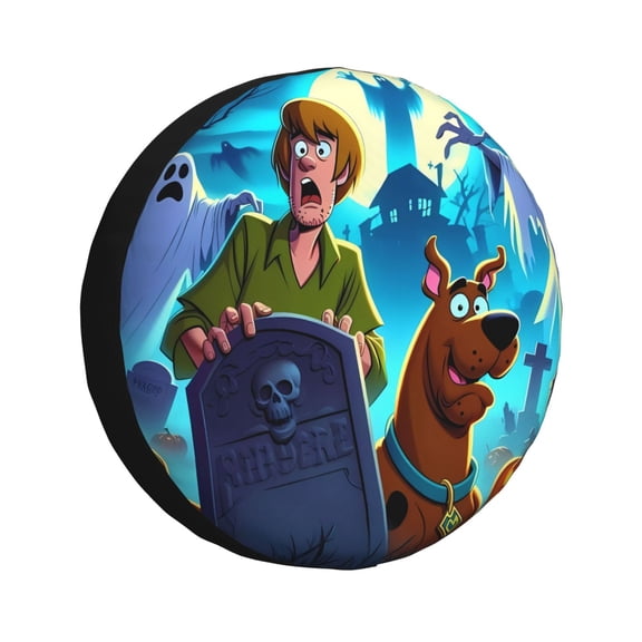 Saiise Scooby-Doo Bb Print Rv Spare Tire Cover Wheel Tire Cover for Travel Trailers Protectors Weatherproof Dust-Proof for Camper Trailer Truck SUV Rv Universal-14 inch