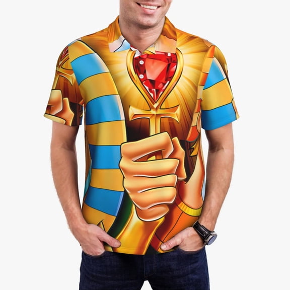 Saiise Scooby-Doo Bn Mens Golf Shirt Moisture Wicking Dry Fit Mens Polo Shirts Dry Fit Performance Men's Golf Shirts Regular Fit Fashion Print