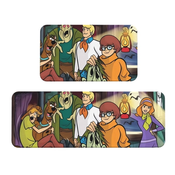 Saiise Scooby-Doo Bt Print 2 Pcs Kitchen Rugs and Mats,Non-Slip Waterproof Kitchen Rug Set for Kitchen,Office,Sink 17"x47.2"+17"x29.5"