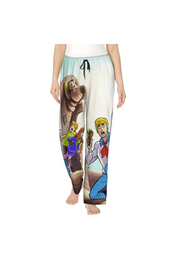 Scooby-Doo Cb Womens Pama Pants Stretch Comfy Lounge Pants Drawstring Sleep Bottoms with Pockets