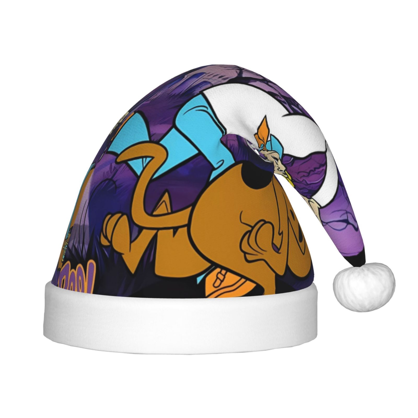 Saiise Scooby-Doo Ci Christmas Hat,Santa Hat for Kids & Baby,Xmas Hat,Unisex Velvet Classic Santa Claus Hat for New Year Party