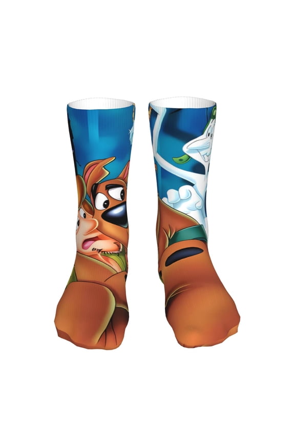 Scooby-Doo Funny Socks Men Women Adults Novelty Graphic Crew Tube Socks Crazy Design Casual Dress Socks for Sports,Running,Travel