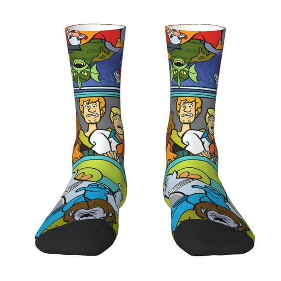 Saiise Scooby-Doo Funny Socks Men Women Adults Novelty Graphic Crew Tube Socks Crazy Design Casual Dress Socks for Sports,Running,Travel