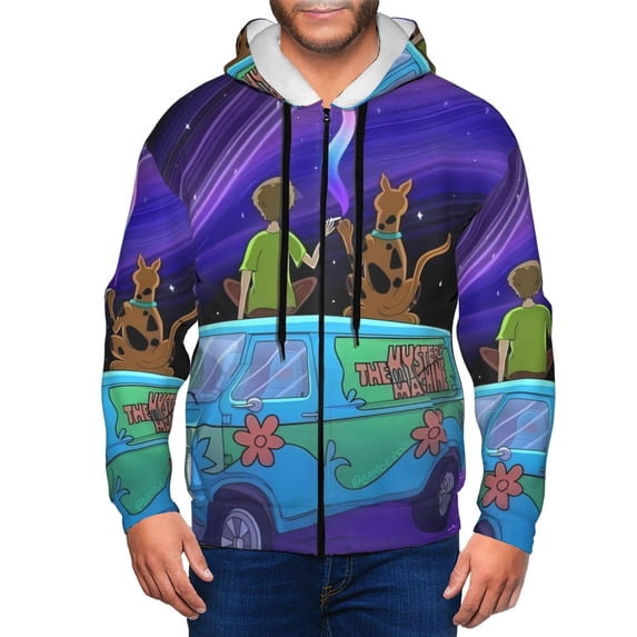 Saiise Scooby-Doo M Mens Zip Up Hoodie Long Sleeve Full-zip Hooded Sweatshirt Pullover With Kangaroo Pocket S-3XL