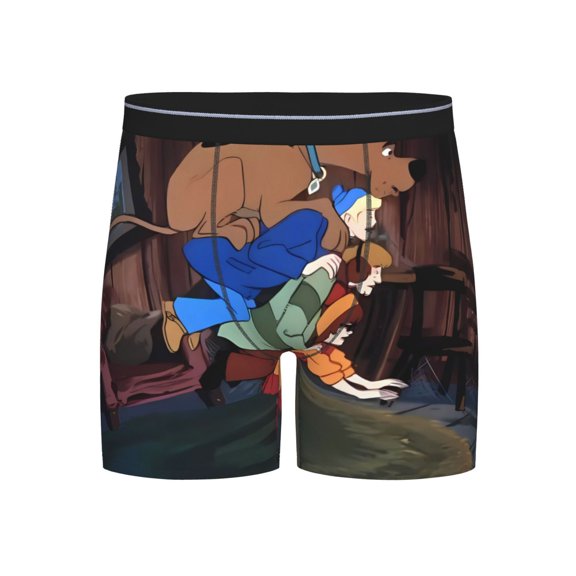 Saiise Scooby-Doo Men's Underwear Boxer Briefs Cotton Trunks Short Leg Underwear (S-XXL)