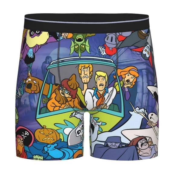 Saiise Scooby-Doo Men's Underwear Boxer Briefs Cotton Trunks Short Leg Underwear (S-XXL)
