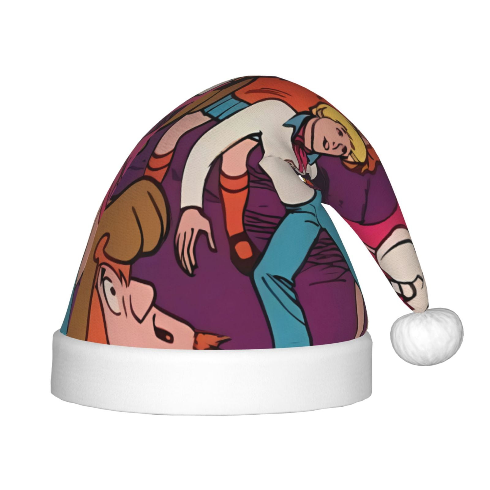 Saiise Scooby-Doo O Christmas Hat,Santa Hat for Kids & Baby,Xmas Hat,Unisex Velvet Classic Santa Claus Hat for New Year Party