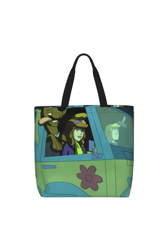 Scooby-Doo Pattern Canvas Tote Bags,Tote Bags Multi-Purpose Reusable Canvas Bags Use For Grocery Bags,Shopping Bags,Work