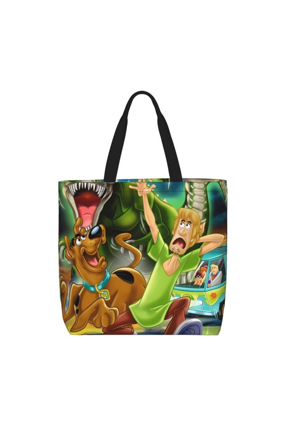 Scooby-Doo Pattern Canvas Tote Bags,Tote Bags Multi-Purpose Reusable Canvas Bags Use For Grocery Bags,Shopping Bags,Work