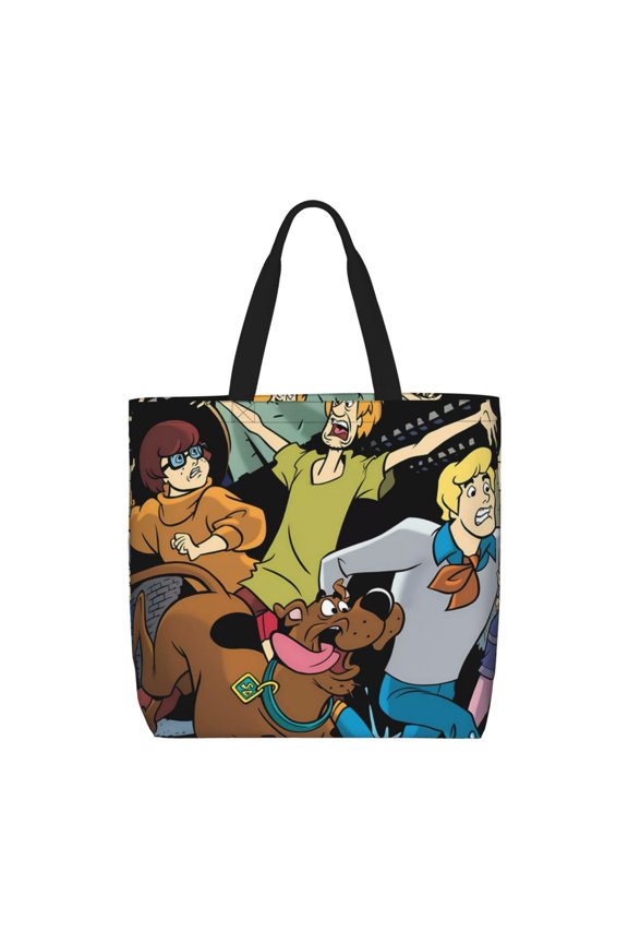 Scooby-Doo Pattern Canvas Tote Bags,Tote Bags Multi-Purpose Reusable Canvas Bags Use For Grocery Bags,Shopping Bags,Work