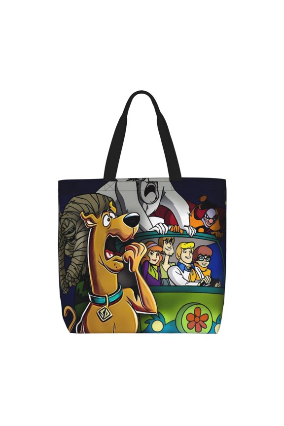 Scooby-Doo Pattern Canvas Tote Bags,Tote Bags Multi-Purpose Reusable Canvas Bags Use For Grocery Bags,Shopping Bags,Work