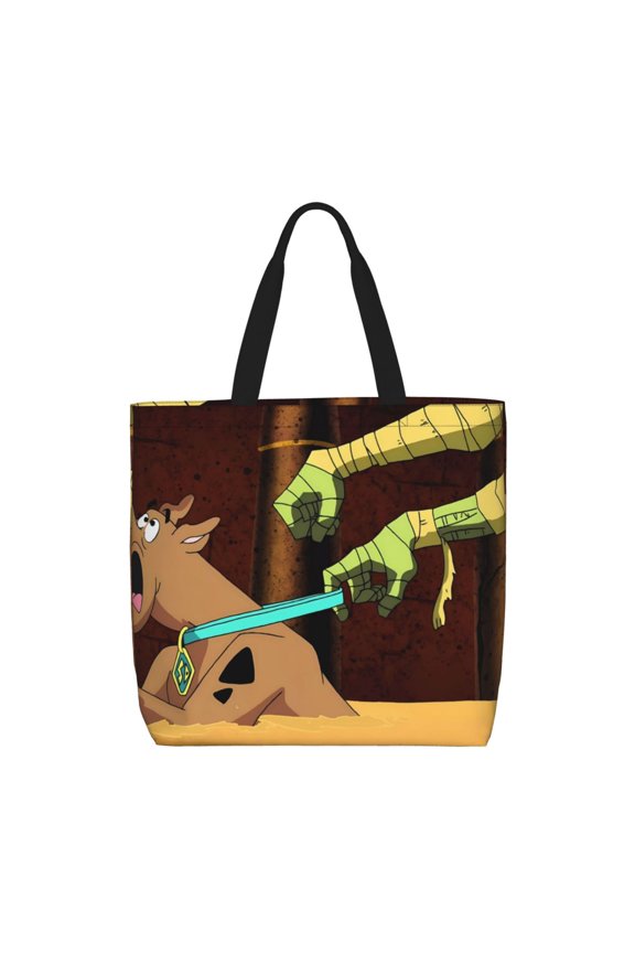 Scooby-Doo Pattern Canvas Tote Bags,Tote Bags Multi-Purpose Reusable Canvas Bags Use For Grocery Bags,Shopping Bags,Work