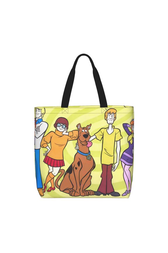 Scooby-Doo Pattern Canvas Tote Bags,Tote Bags Multi-Purpose Reusable Canvas Bags Use For Grocery Bags,Shopping Bags,Work