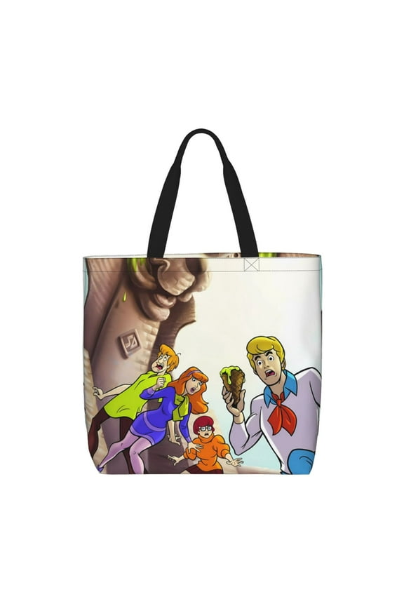 Scooby-Doo Pattern Canvas Tote Bags,Tote Bags Multi-Purpose Reusable Canvas Bags Use For Grocery Bags,Shopping Bags,Work