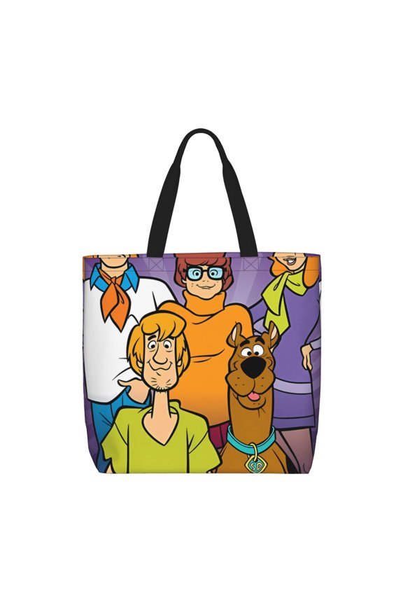 Scooby-Doo Pattern Canvas Tote Bags,Tote Bags Multi-Purpose Reusable Canvas Bags Use For Grocery Bags,Shopping Bags,Work