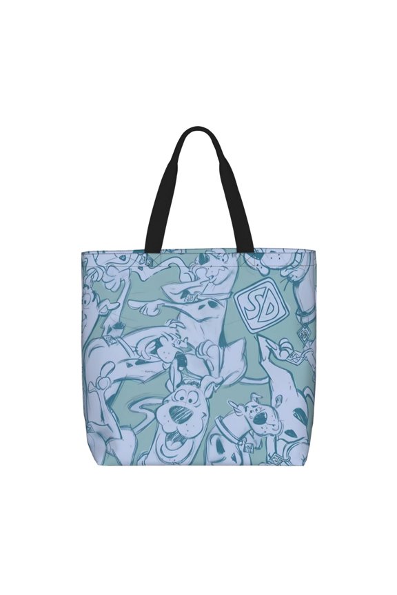 Scooby-Doo Pattern Canvas Tote Bags,Tote Bags Multi-Purpose Reusable Canvas Bags Use For Grocery Bags,Shopping Bags,Work