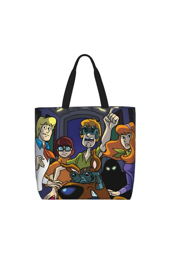 Scooby-Doo Pattern Canvas Tote Bags,Tote Bags Multi-Purpose Reusable Canvas Bags Use For Grocery Bags,Shopping Bags,Work