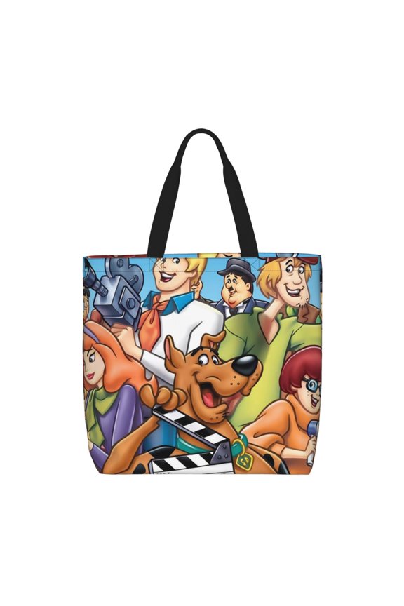 Scooby-Doo Pattern Canvas Tote Bags,Tote Bags Multi-Purpose Reusable Canvas Bags Use For Grocery Bags,Shopping Bags,Work
