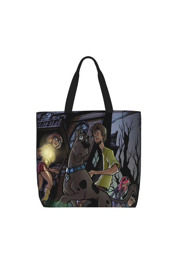 Scooby-Doo Pattern Canvas Tote Bags,Tote Bags Multi-Purpose Reusable Canvas Bags Use For Grocery Bags,Shopping Bags,Work