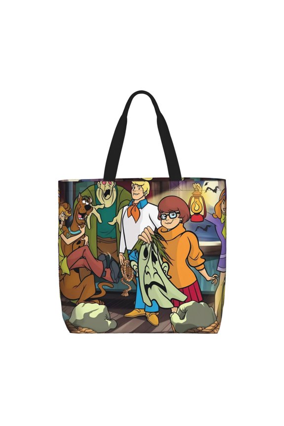Scooby-Doo Pattern Canvas Tote Bags,Tote Bags Multi-Purpose Reusable Canvas Bags Use For Grocery Bags,Shopping Bags,Work