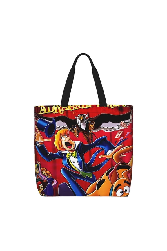 Scooby-Doo Pattern Canvas Tote Bags,Tote Bags Multi-Purpose Reusable Canvas Bags Use For Grocery Bags,Shopping Bags,Work