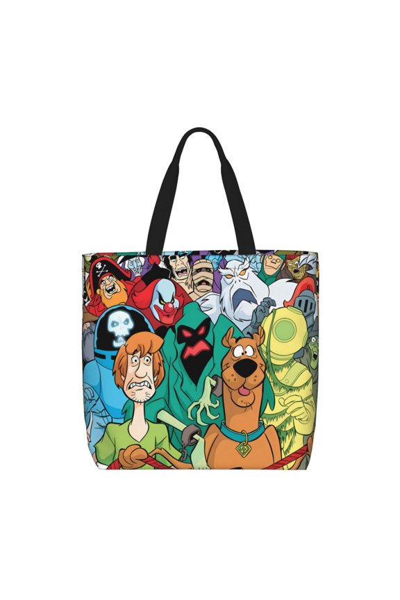 Scooby-Doo Pattern Canvas Tote Bags,Tote Bags Multi-Purpose Reusable Canvas Bags Use For Grocery Bags,Shopping Bags,Work